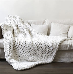 Oversized Cable Knit Throw